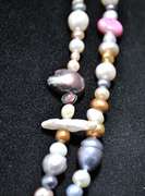 Rare Multi Colored Natural Pearl Strand Necklace-48 inches!