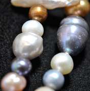 Rare Multi Colored Natural Pearl Strand Necklace-48 inches!