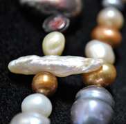 Rare Multi Colored Natural Pearl Strand Necklace-48 inches!