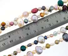 Rare Multi Colored Natural Pearl Strand Necklace-48 inches!