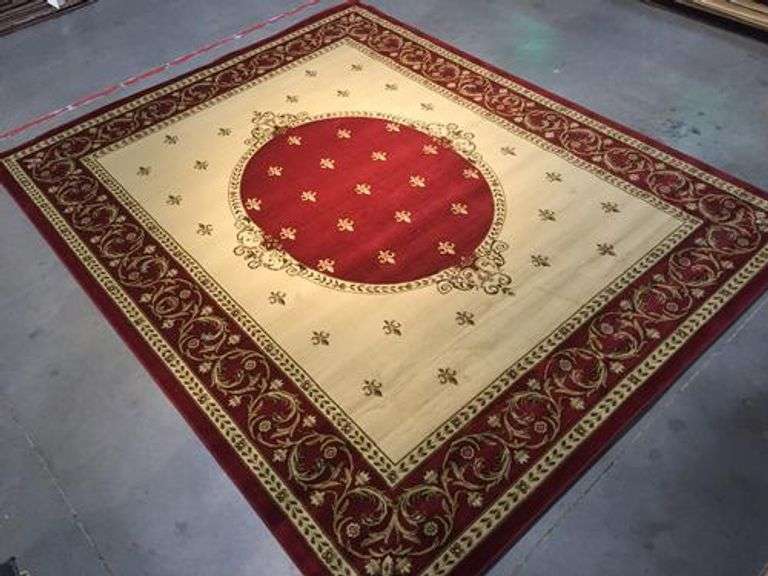 Classic French Fluer De Lys Design Rug 8x10