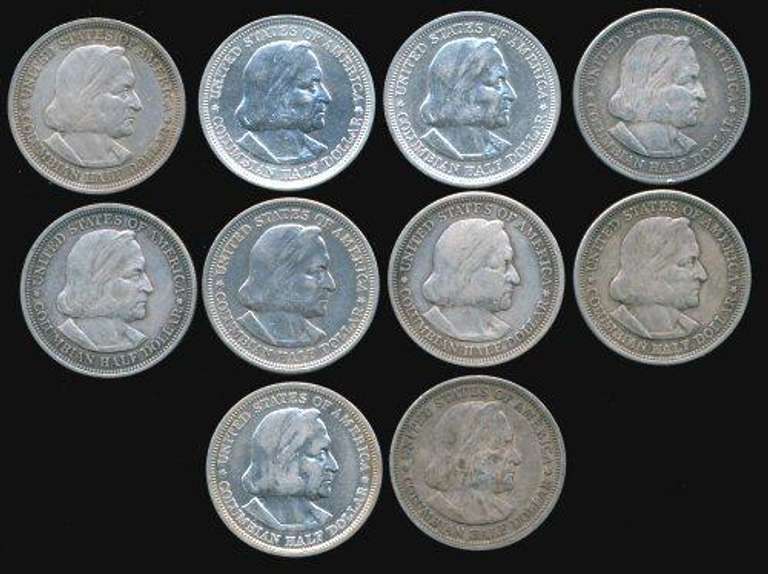 Group of Columbian Commemorative Half Dollars