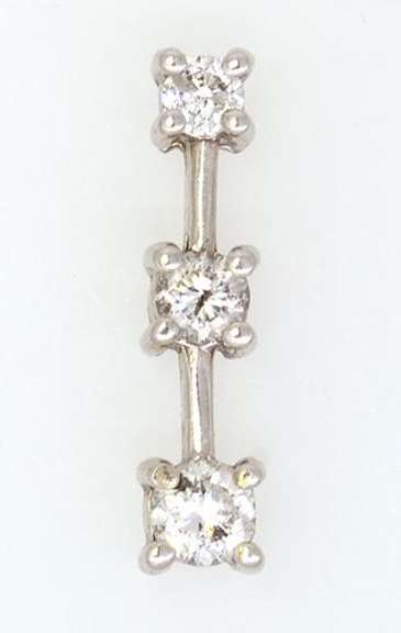 Diamond Ladder Pendant in White Gold