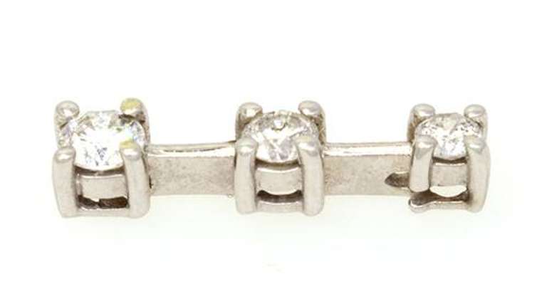 Diamond Ladder Pendant in White Gold