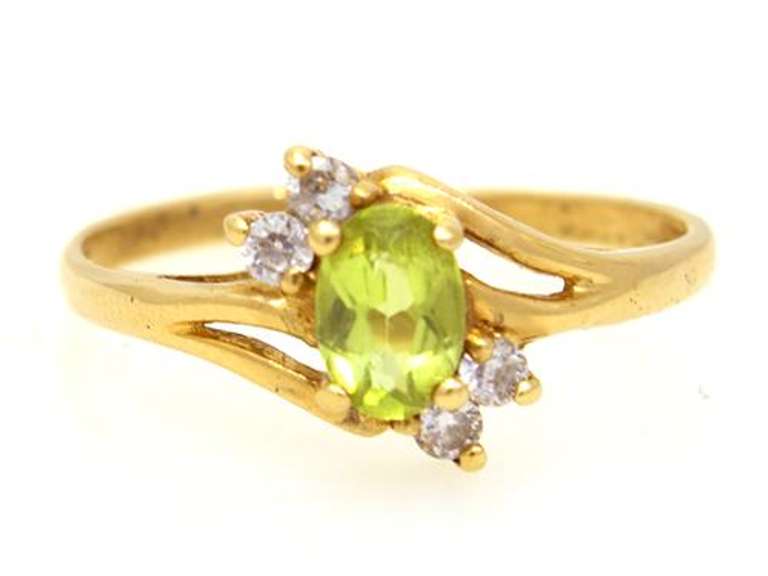 Peridot Ring in Gold, Size 8.5