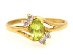 Peridot Ring in Gold, Size 8.5