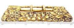 Antique Gold-Washed Sterling Floral-Themed Belt Buckle