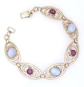 Blue & Purple Gem Bracelet in Sterling & Gold