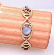 Blue & Purple Gem Bracelet in Sterling & Gold