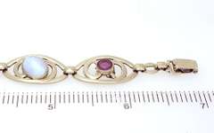 Blue & Purple Gem Bracelet in Sterling & Gold