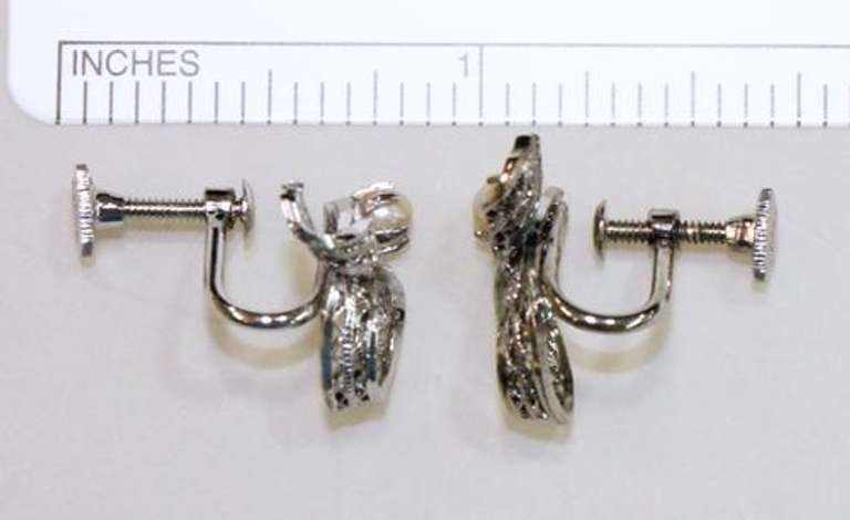 Vintage Sterling Silver & Cultured Pearl Earrings