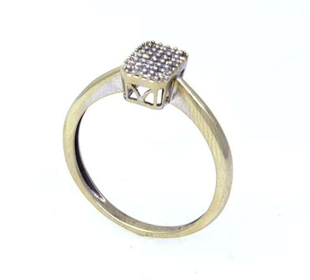 Diamond Rectangle Ring in White Gold, Size 6.75