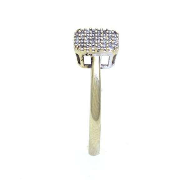 Diamond Rectangle Ring in White Gold, Size 6.75