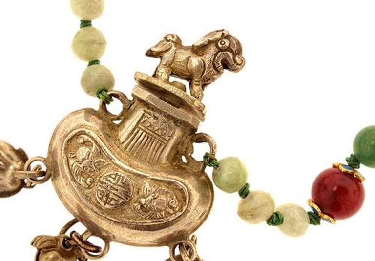Elaborate Chinese Pendant on Beaded Necklace