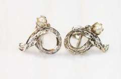 Vintage Sterling Silver & Cultured Pearl Earrings