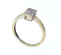 Diamond Rectangle Ring in White Gold, Size 6.75