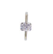 Diamond Rectangle Ring in White Gold, Size 6.75
