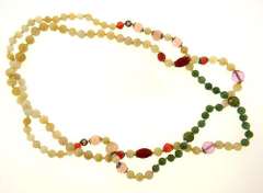 Long Jade Necklace with Ornamental Beads