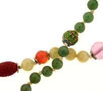 Long Jade Necklace with Ornamental Beads