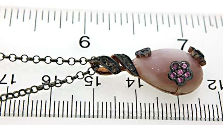 Carlo Viani Pink Gemstone Pendant Necklace