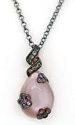 Carlo Viani Pink Gemstone Pendant Necklace