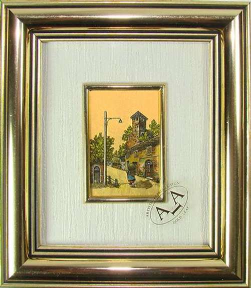Italian Handcrafted Collectible Cert. Gold Leaf Scenery