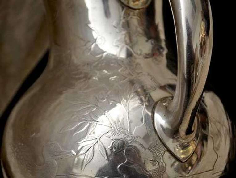 Whiting Asthetic Movement Sterling Acid Etched Water Pitcher