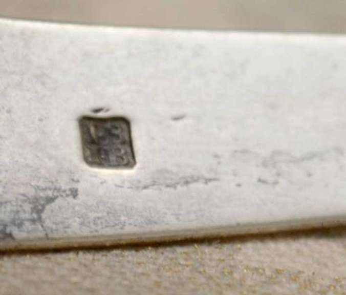 George 111 Ornate Feather Edge Sterling Sugar Tongs