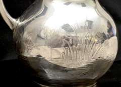 Whiting Asthetic Movement Sterling Acid Etched Water Pitcher