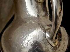 Whiting Asthetic Movement Sterling Acid Etched Water Pitcher