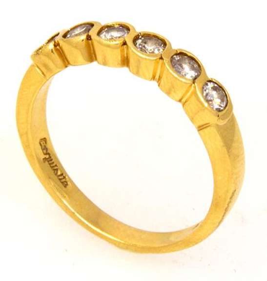 Diamond Band in Gold, Size 6.5