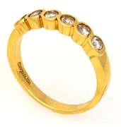 Diamond Band in Gold, Size 6.5