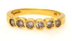 Diamond Band in Gold, Size 6.5