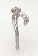 Diamond Wave Ring in White Gold, Size 7.75