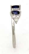 Sapphire & Diamond Insert Ring in White Gold, Size 6.5