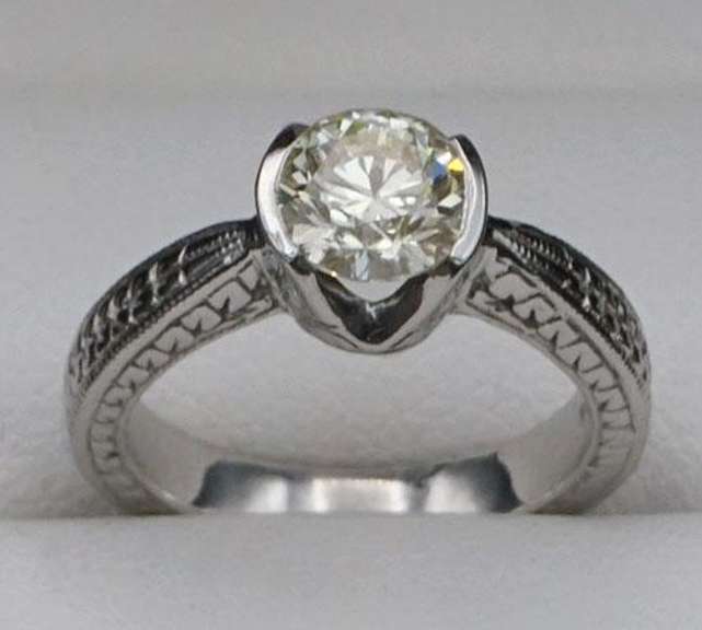 Large 1.23 Diamond Solitaire Engagement Ring, 14kt Gold