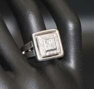 Platinum Princess & Round Diamond Square Ring