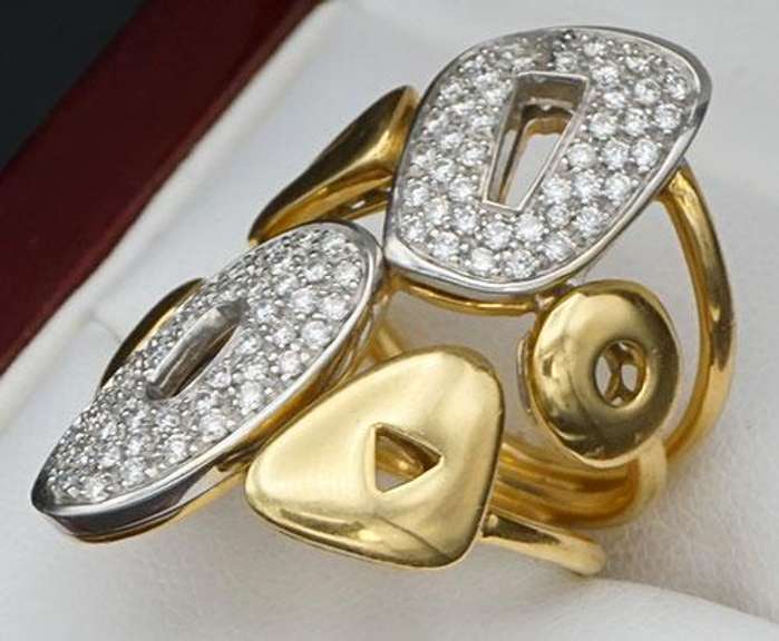 Unique 18kt Gold & Diamond Cocktail Ring