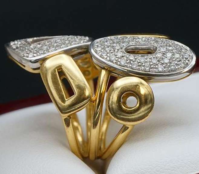 Unique 18kt Gold & Diamond Cocktail Ring