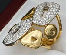 Unique 18kt Gold & Diamond Cocktail Ring