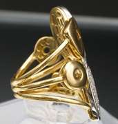 Unique 18kt Gold & Diamond Cocktail Ring