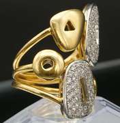 Unique 18kt Gold & Diamond Cocktail Ring