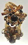 LADIES 14 KT YELLOW GOLD GEM STONE RING.