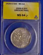 1926 S Lightly Toned Oregon Trail MS 64 ANACS Holdered