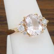 14K Rose Gold Morganite and Diamond Ring