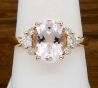 14K Rose Gold Morganite and Diamond Ring