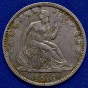 1846 Tall Date Seated Half Almost Near Unc