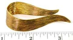 Contemporary 18K Textured Swirl Brooch