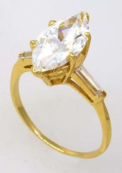 Shimmering Marquise CZ Ring in Gold, Size 7.75