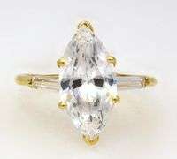 Shimmering Marquise CZ Ring in Gold, Size 7.75